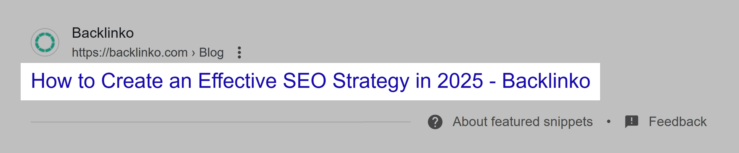 Google SERP &ndash; SEO Strategy &ndash; Title
