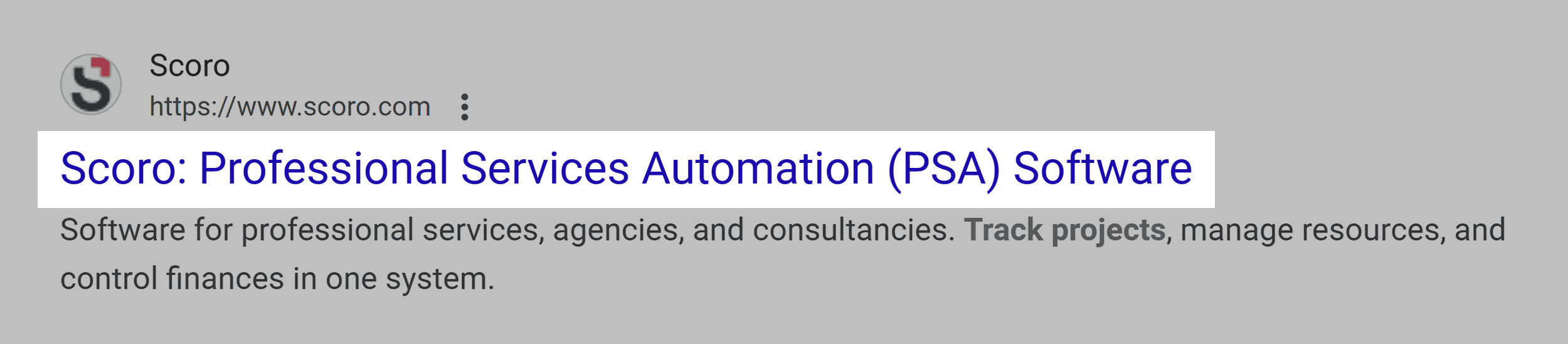 Scoro &ndash; Google result from tenth page