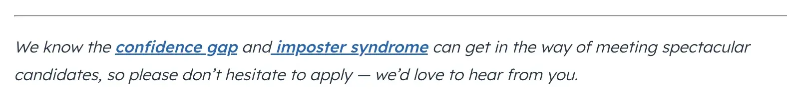 hubspot marketing job description, copy on job posting that empowers candidates to apply