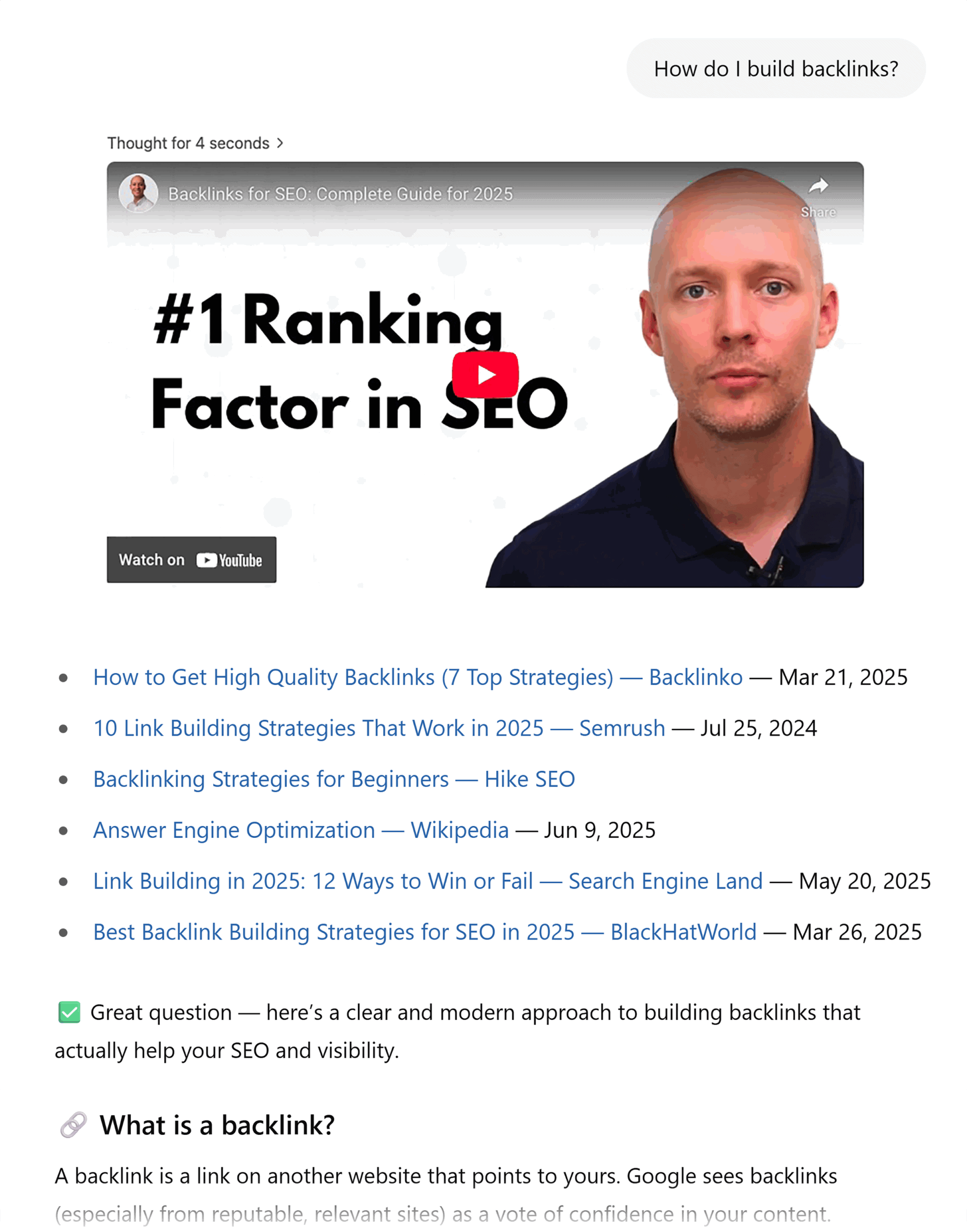 ChatGPT – How do I build backlinks