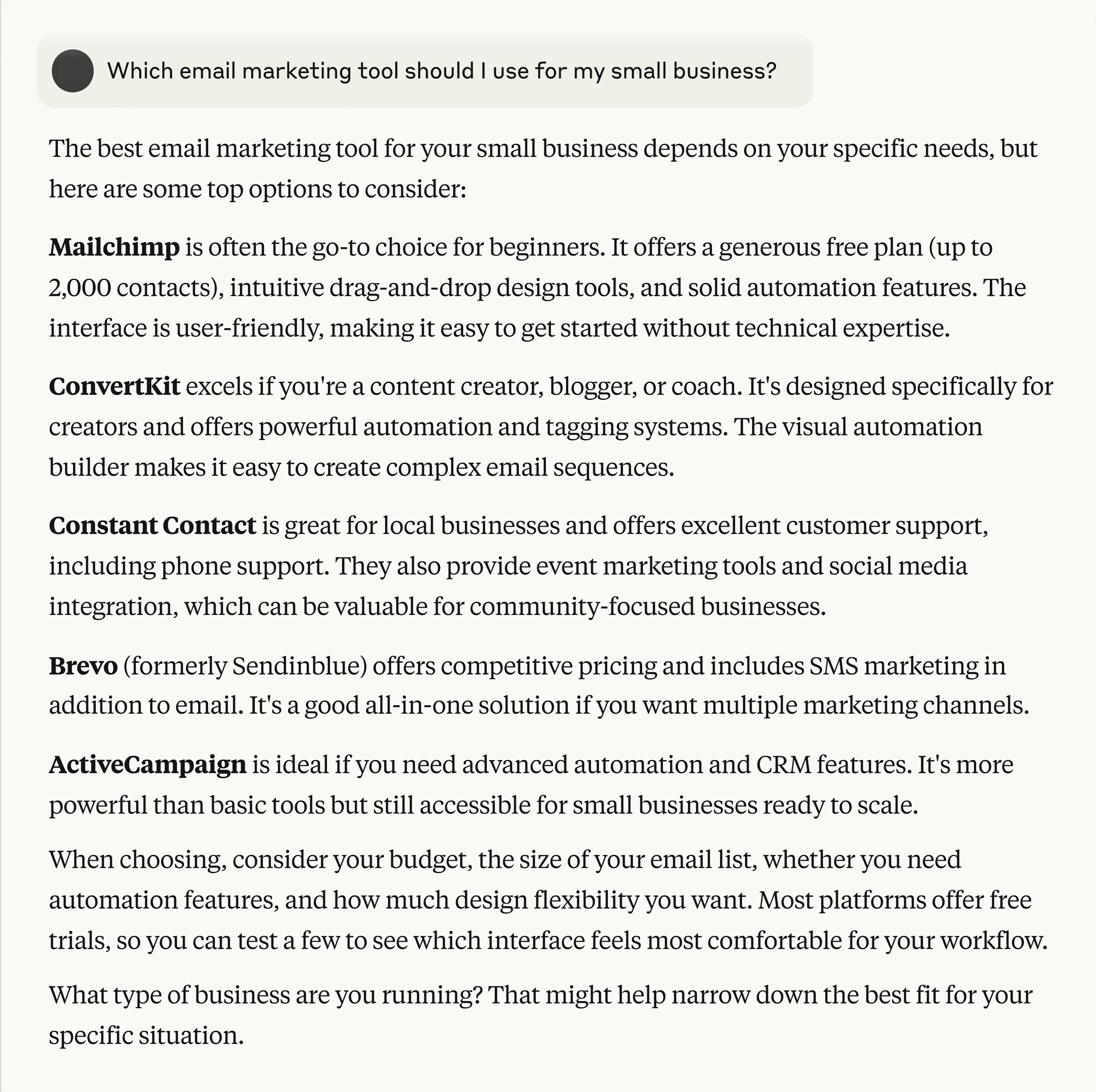 Claude – Marketing tool for small business