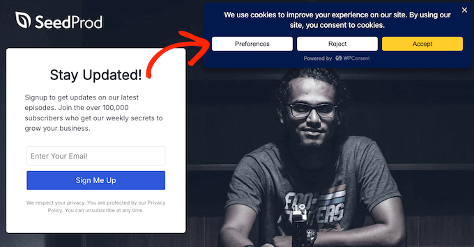 Allowing users to change their cookie consent settings