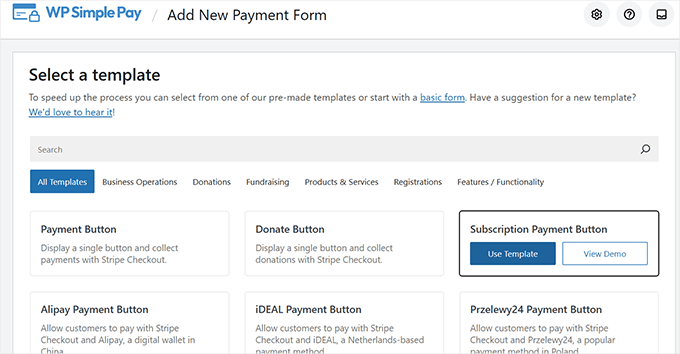 Stripe subscription payment via WP Simple Pay Lite