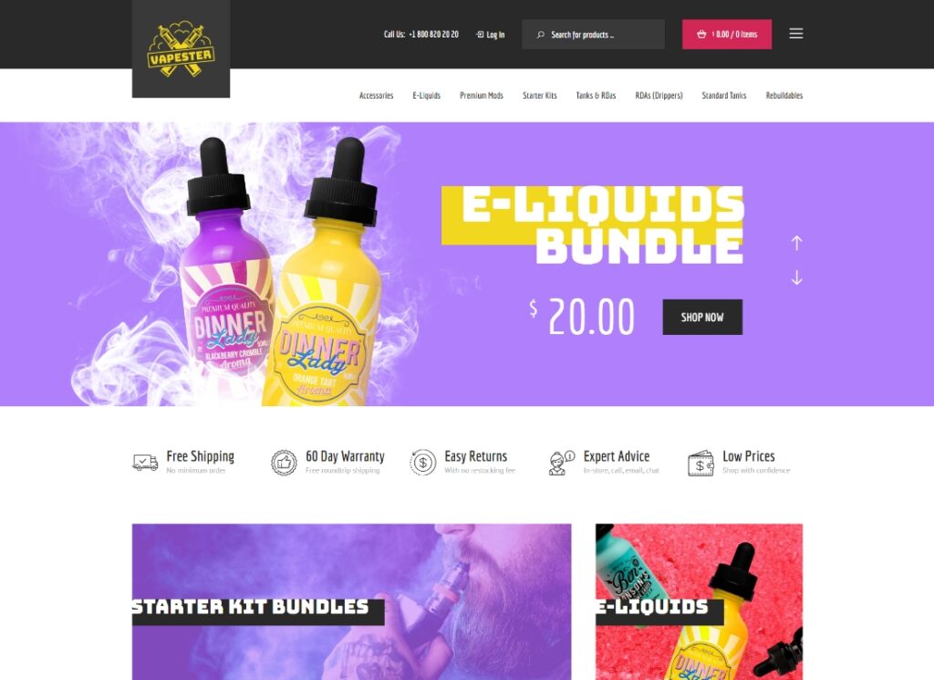 Vapester | Creative Cigarette Store & Vape Shop WooCommerce Theme