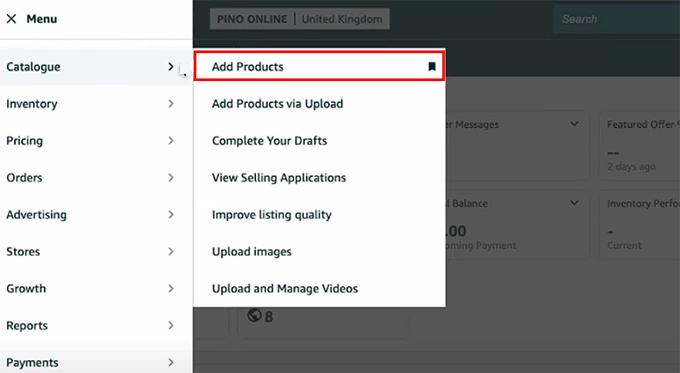 Visit the Add Products page on the seller account dashboard