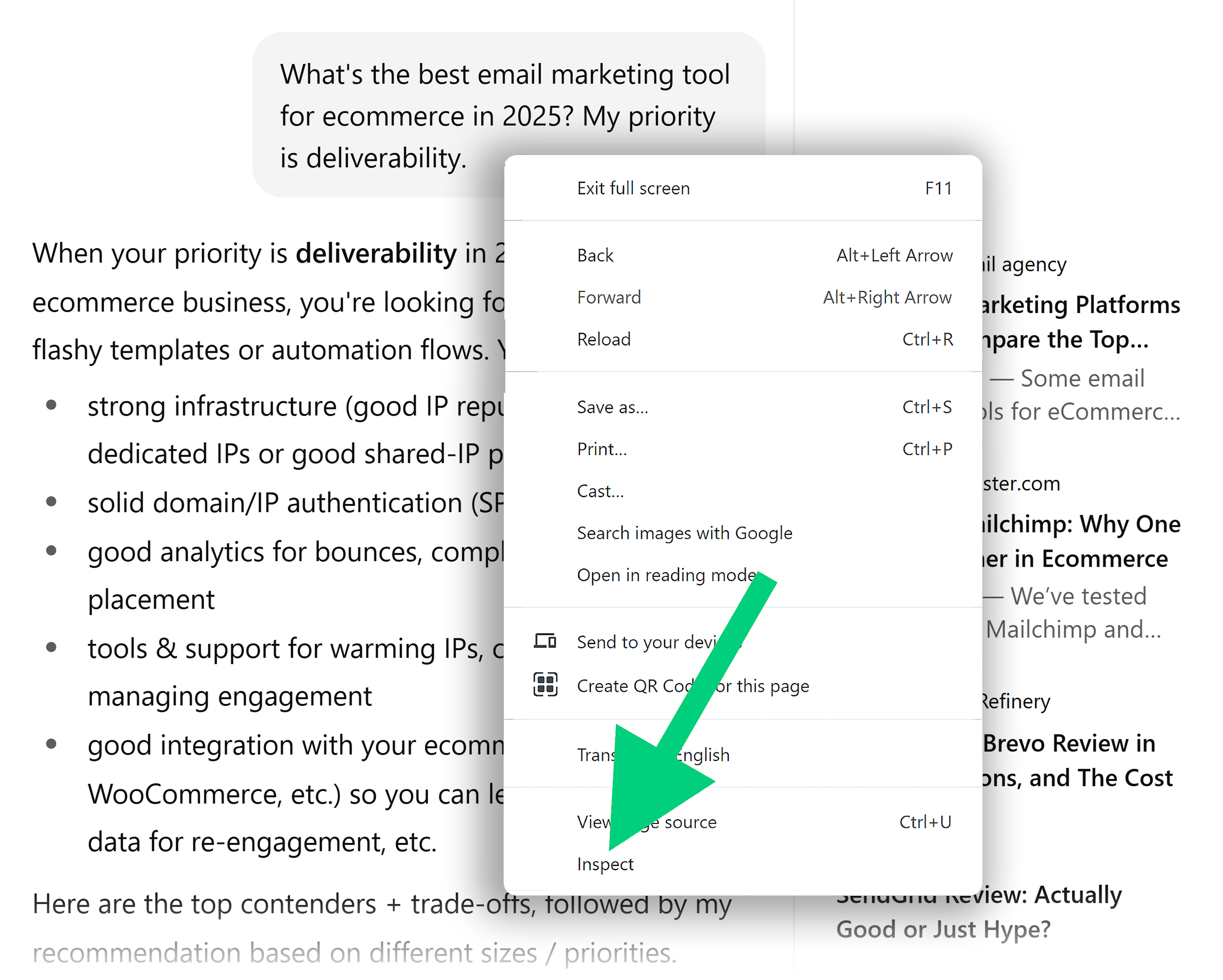 ChatGPT &ndash; Best email marketing tool for ecommerce &ndash; Inspect