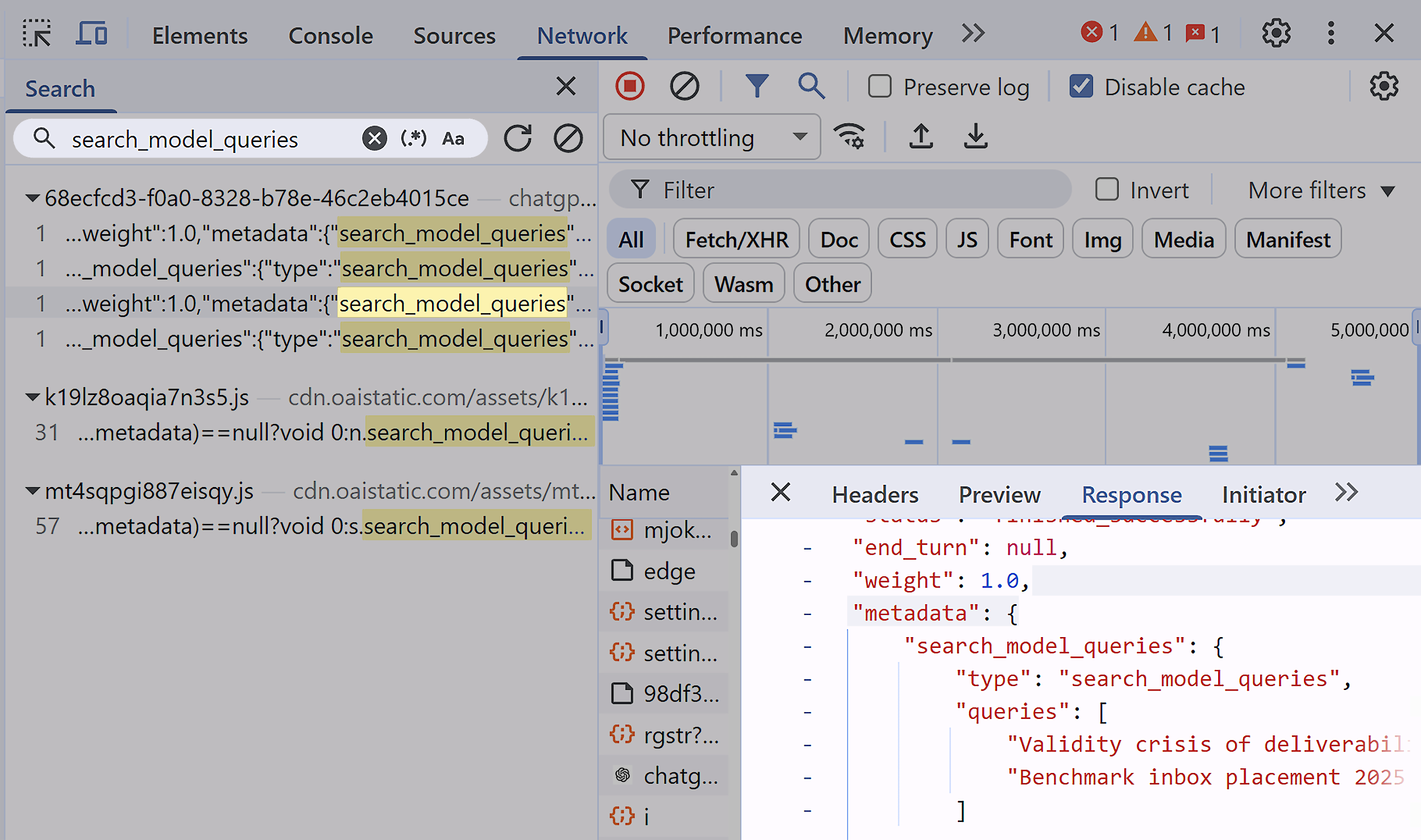 ChatGPT &ndash; Decomposed queries