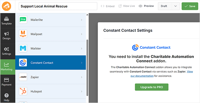 Connect donation form to email marketing service in Charitable Connect donation form to email marketing service in Charitable