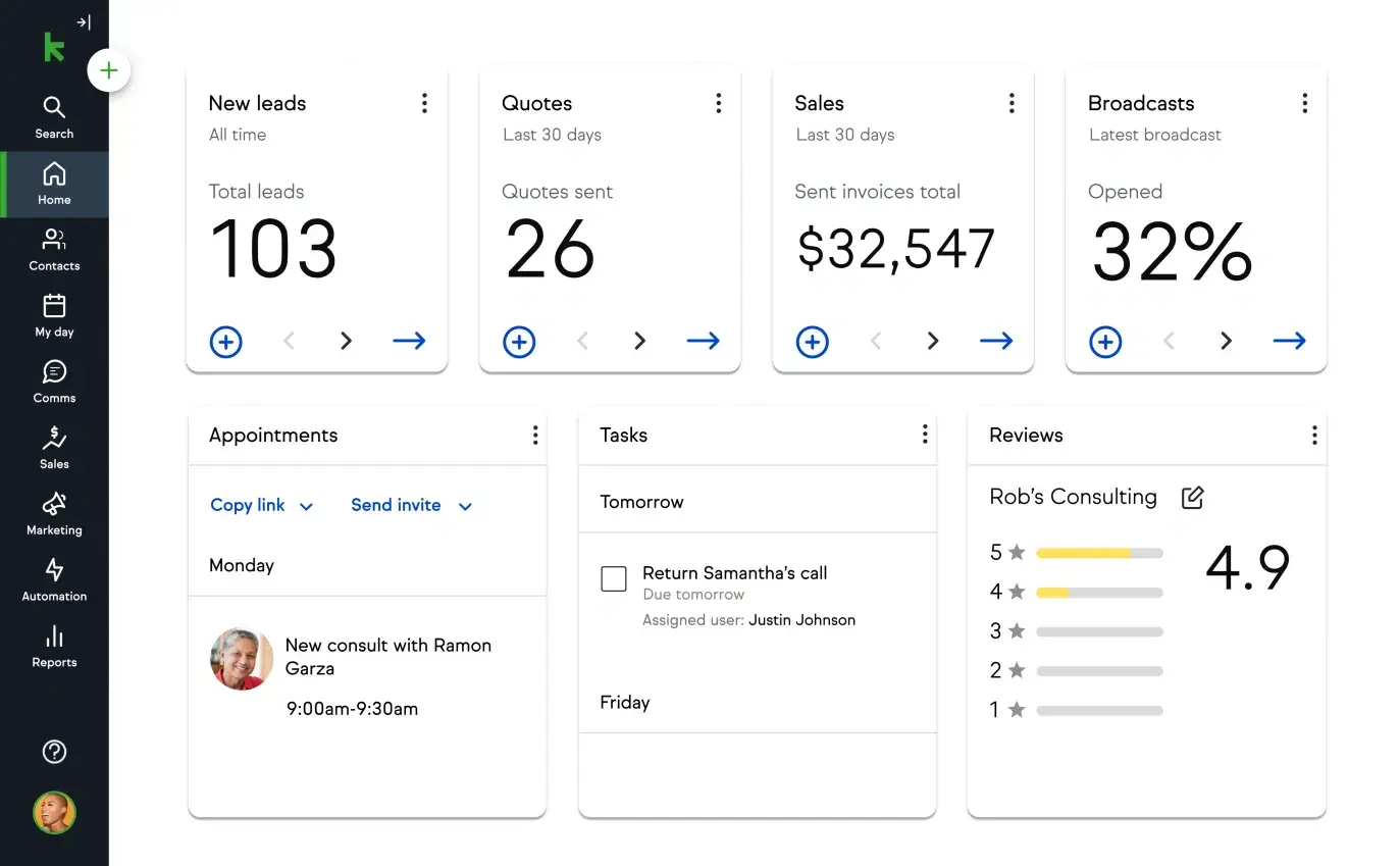 a screenshot of keap’s email marketing user interface