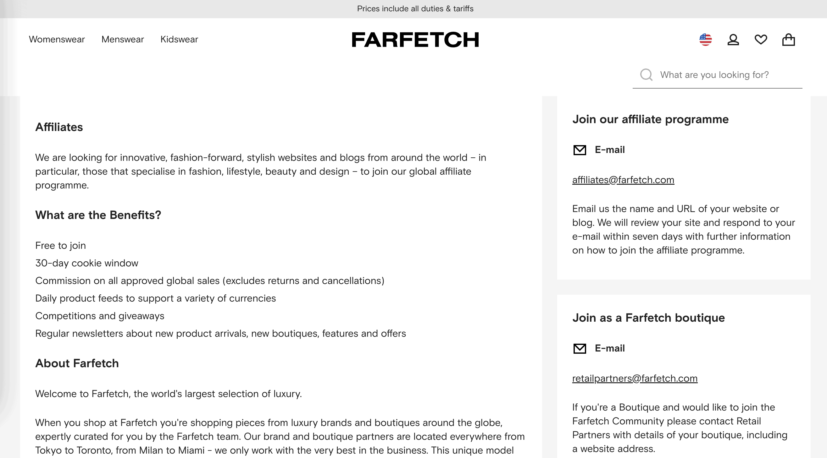 Screenshot Farfetch