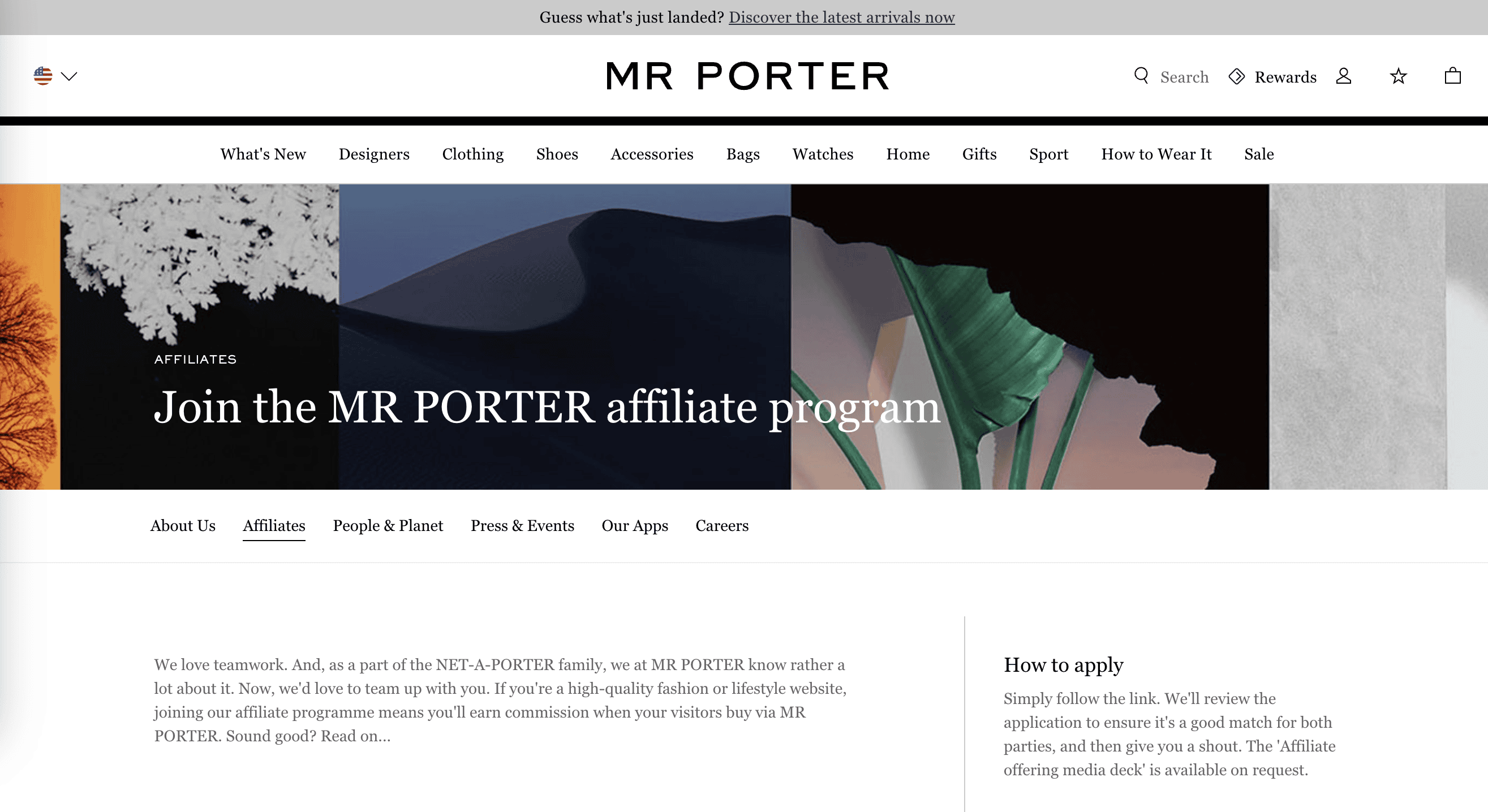Screenshot Mr Porter