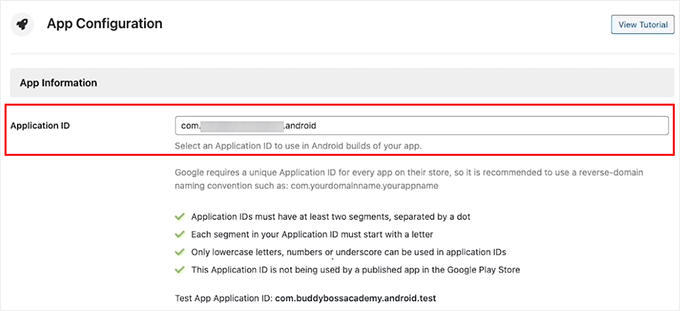 Add your application ID in BuddyBoss app Add your application ID in BuddyBoss app