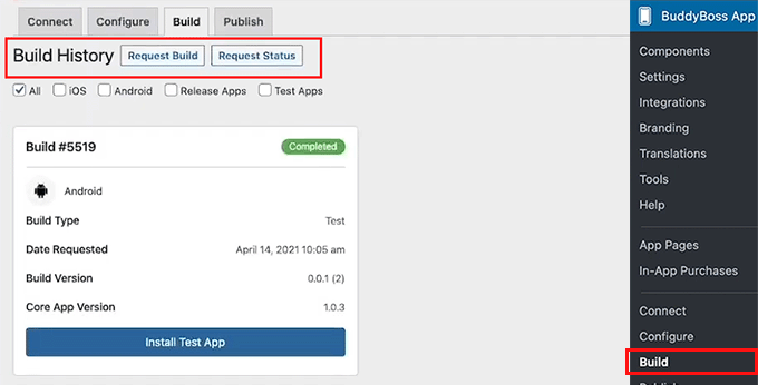 click-request-build-button-in-buddyboss-app Click the Request Build button in the BuddyBoss App