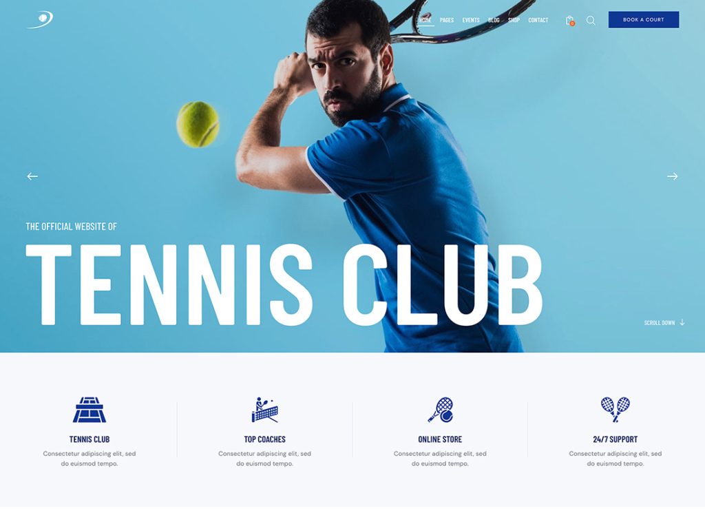 Tennis Club | Sports & Events WordPress Theme