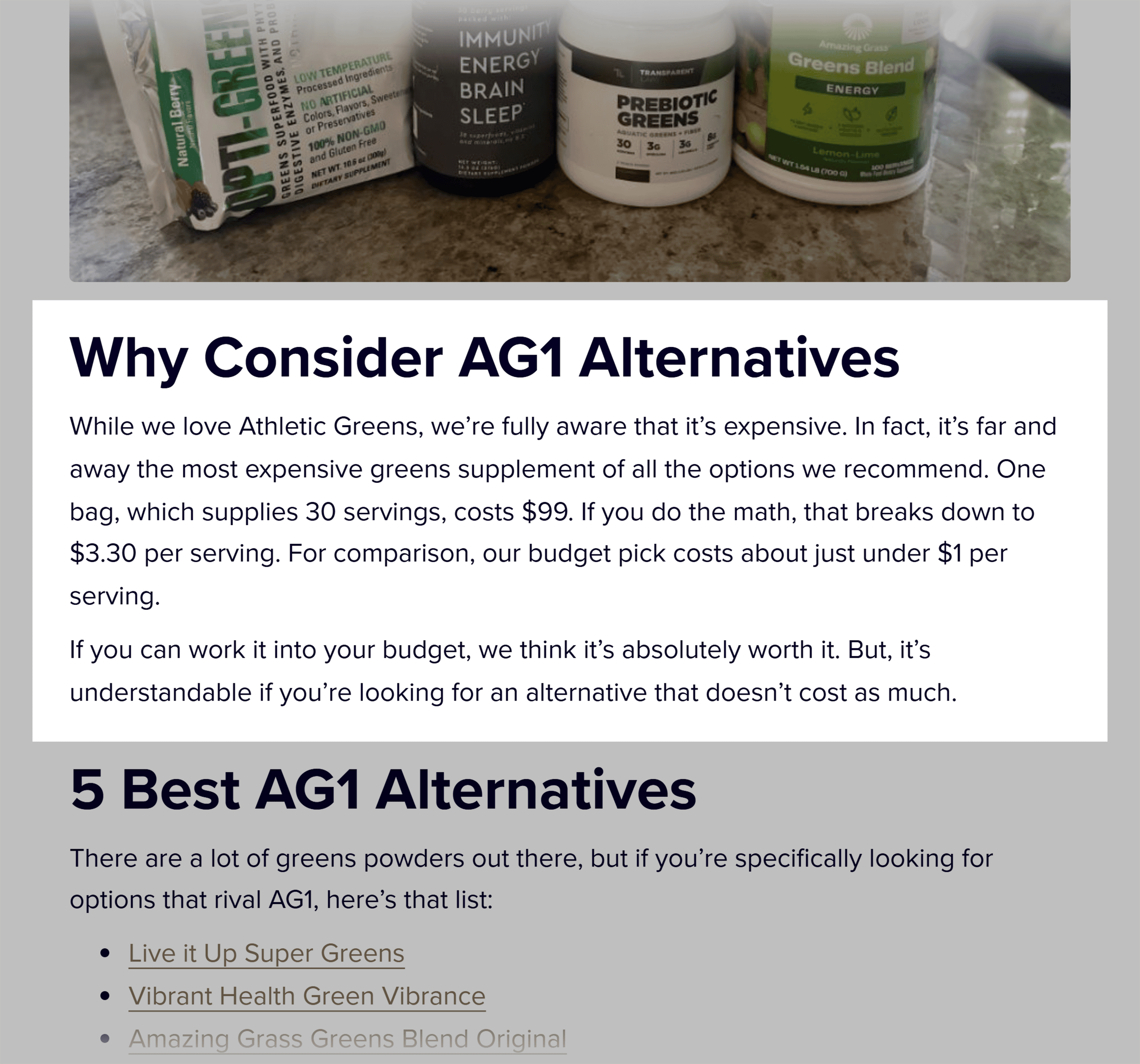 Garage Gym Reviews &ndash; Athletic Greens Alternatives