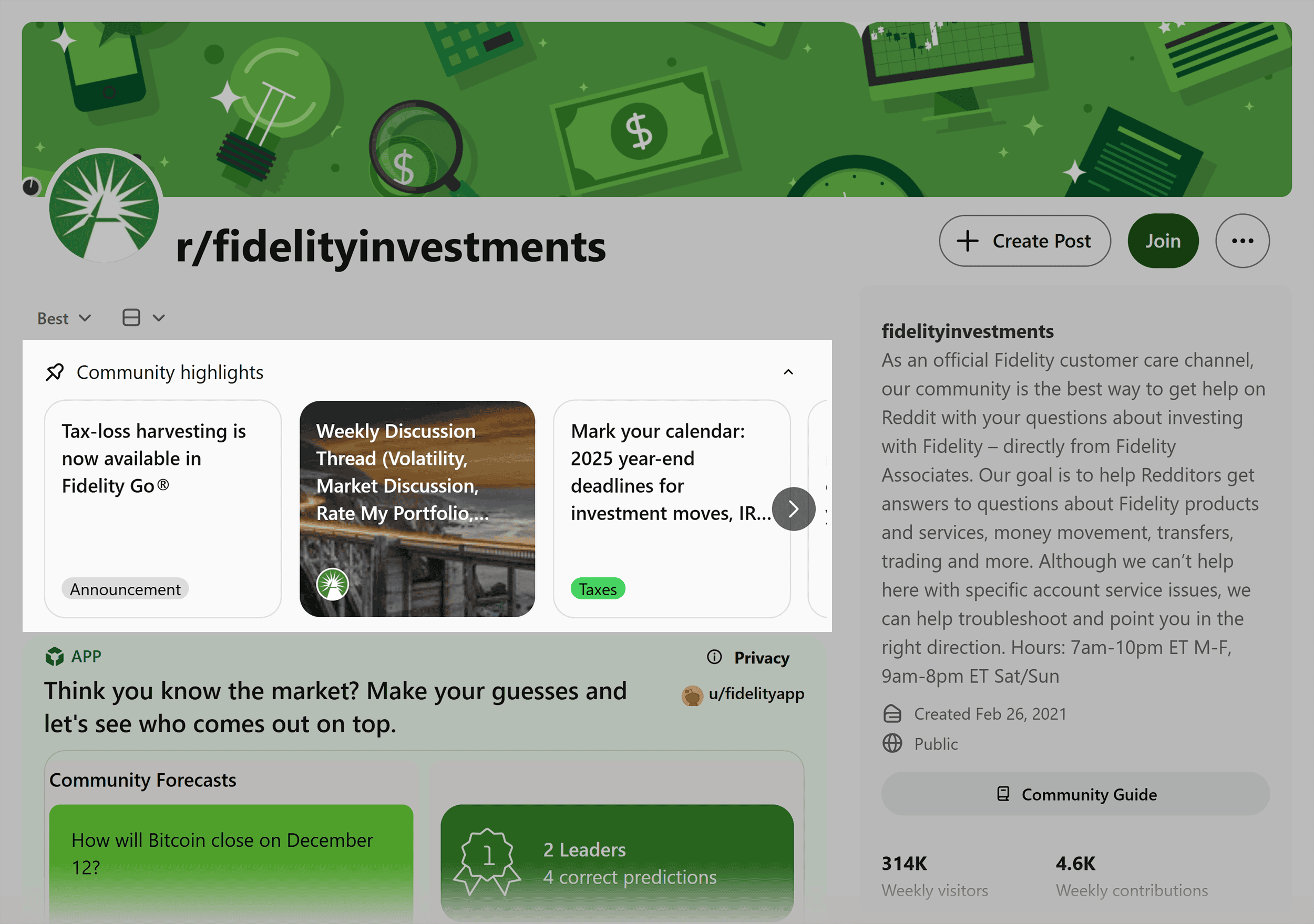 Reddit &ndash; r/fidelityinvestments &ndash; Community highlights