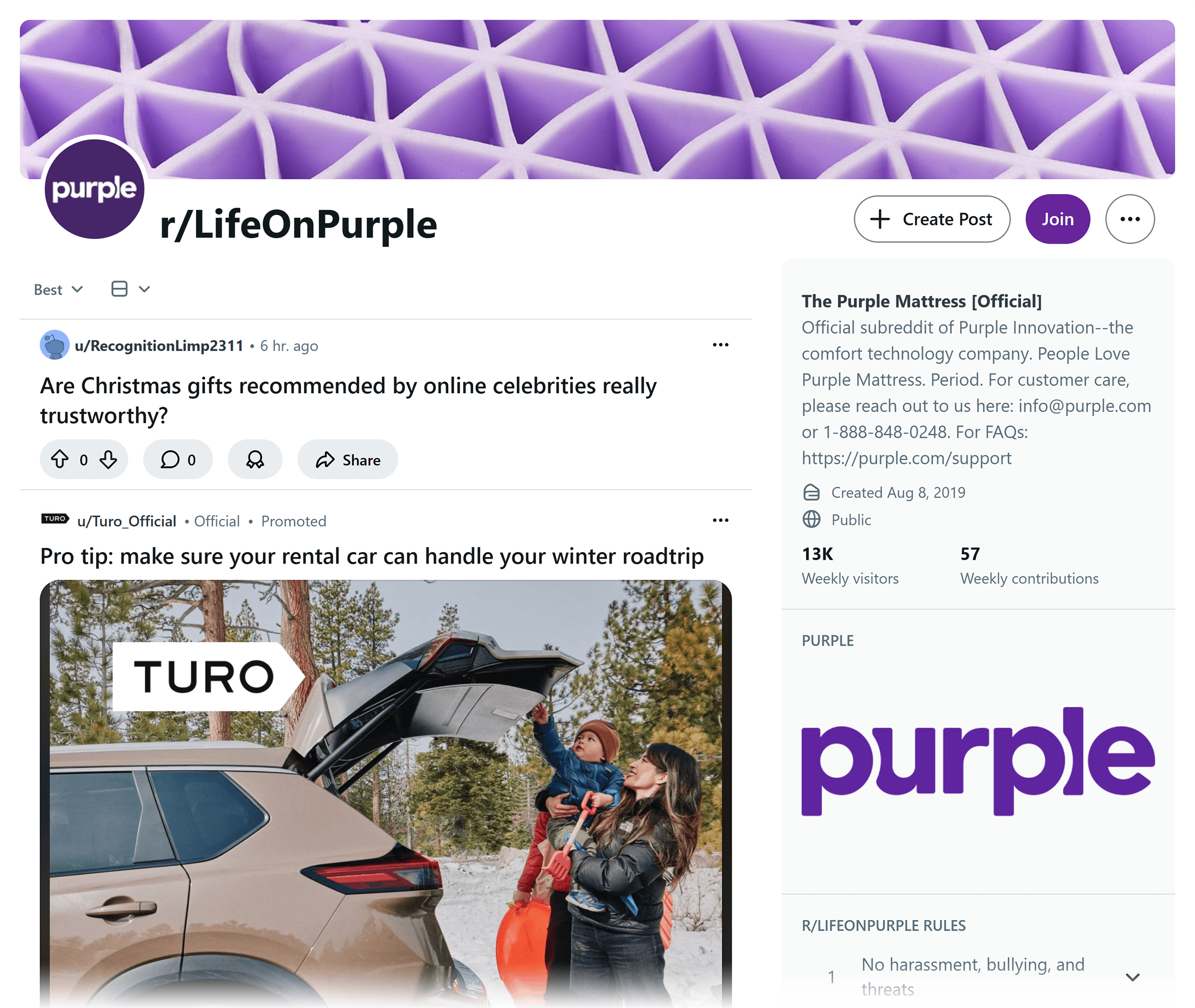 Reddit &ndash; r/LifeOnPurple