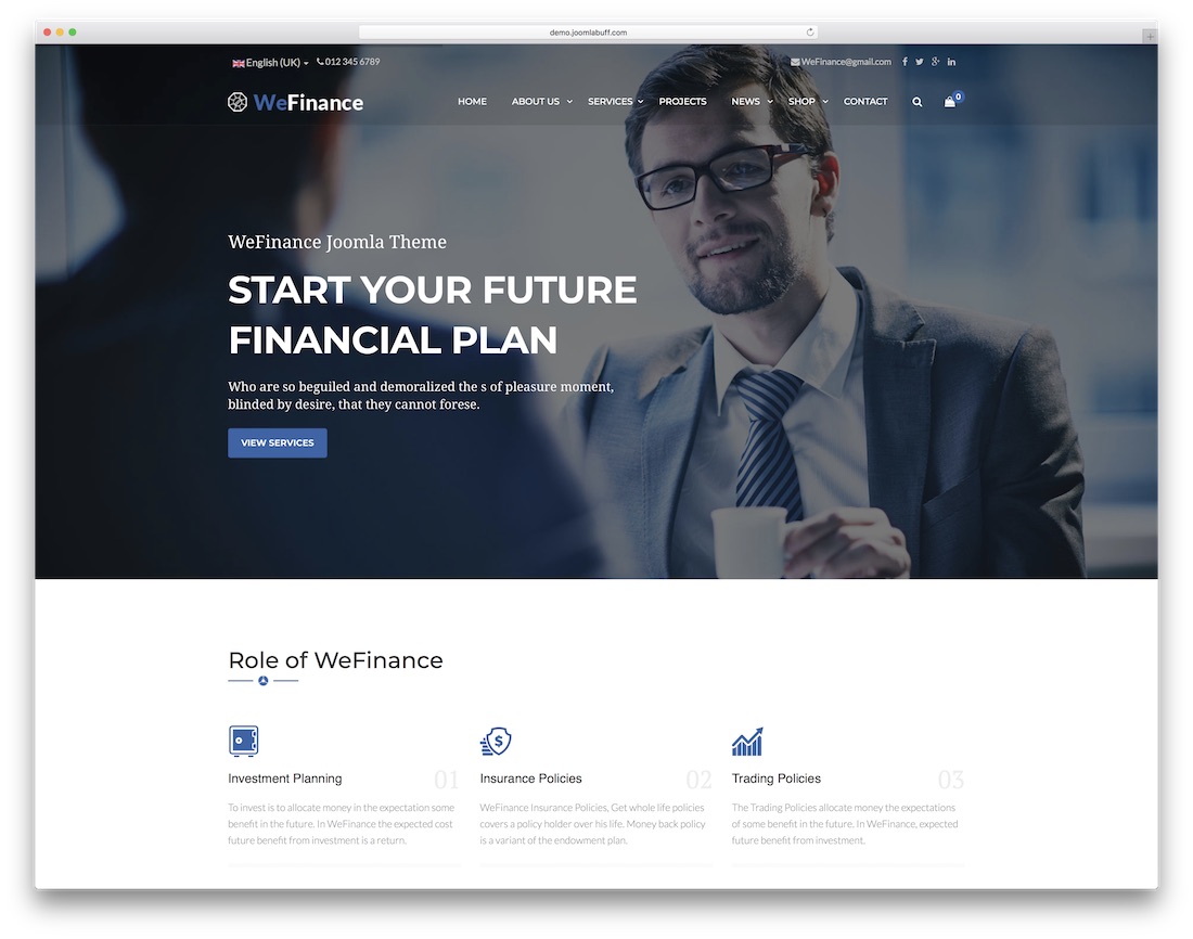 we finance joomla business template