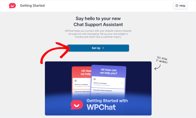 WPChat's setup wizard