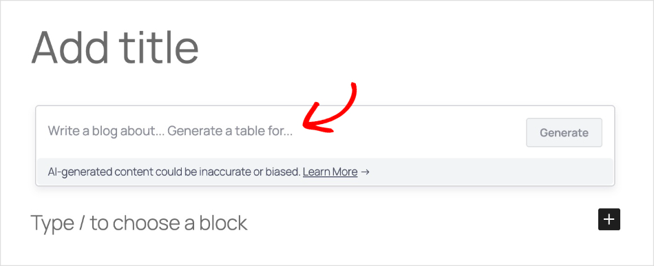 AIOSEO AI assistant block