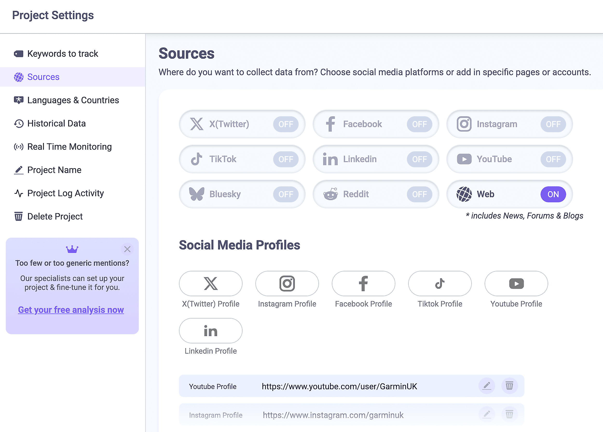 BrandMentions &ndash; Settings