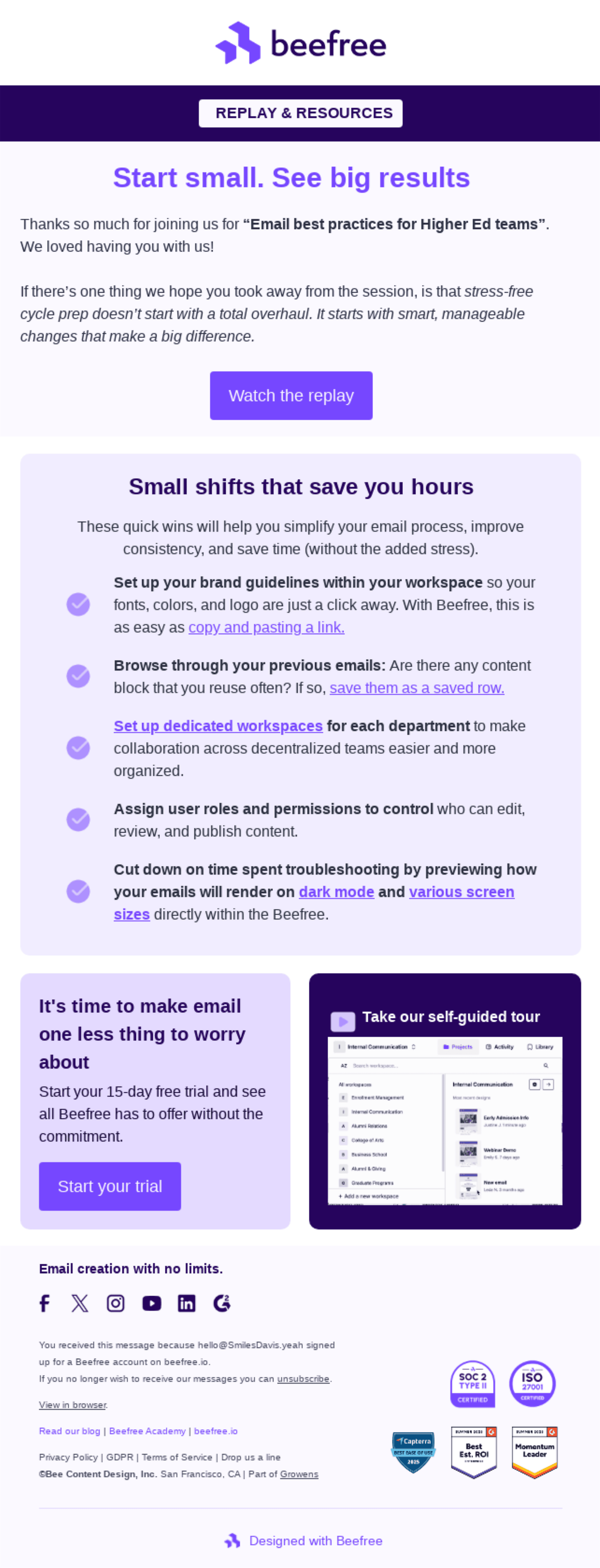 Email from Beefree