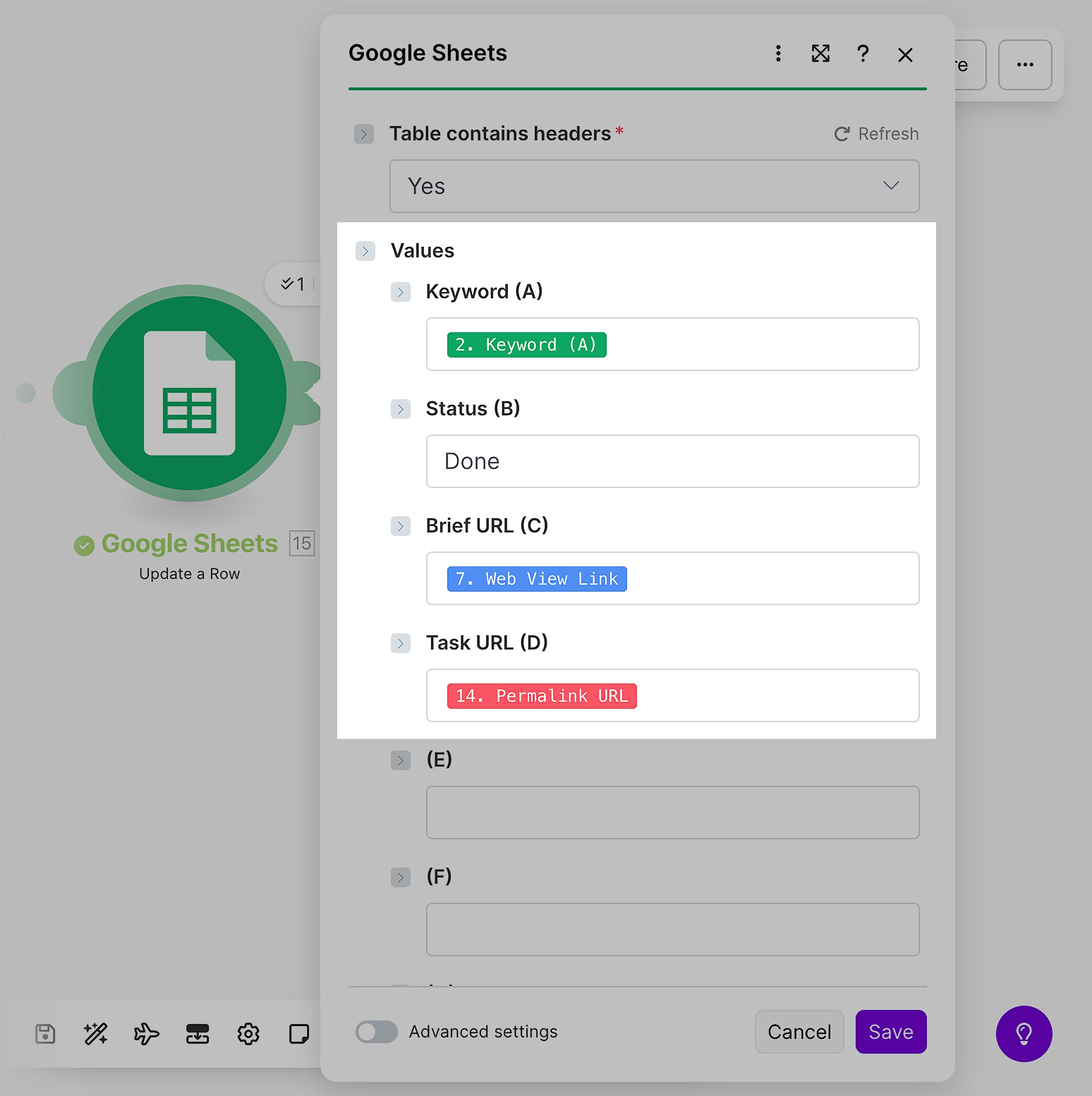 Status column is updated &ndash; Done
