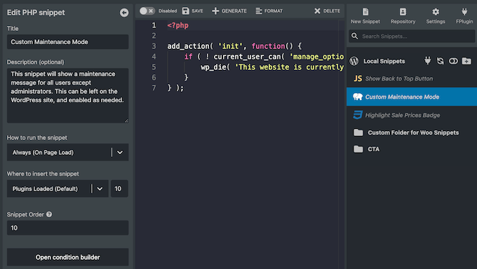 The WPCodeBox code editor 