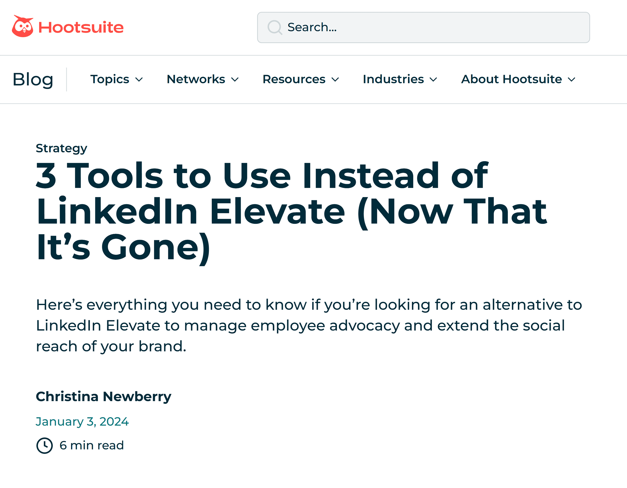 Hootsuite &ndash; LinkedIn Elevate shutting down