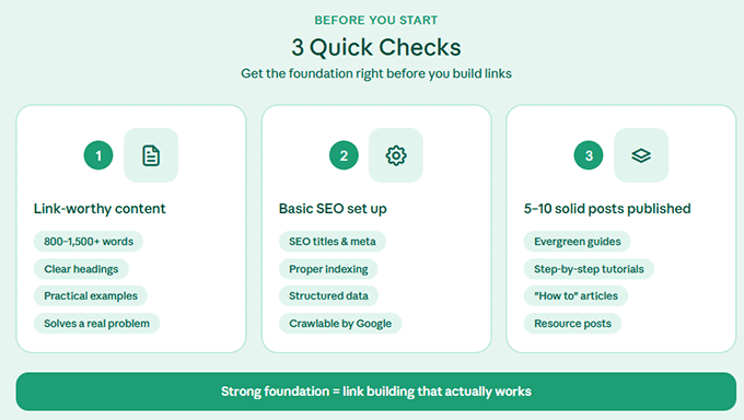 Quick checks before you start link building