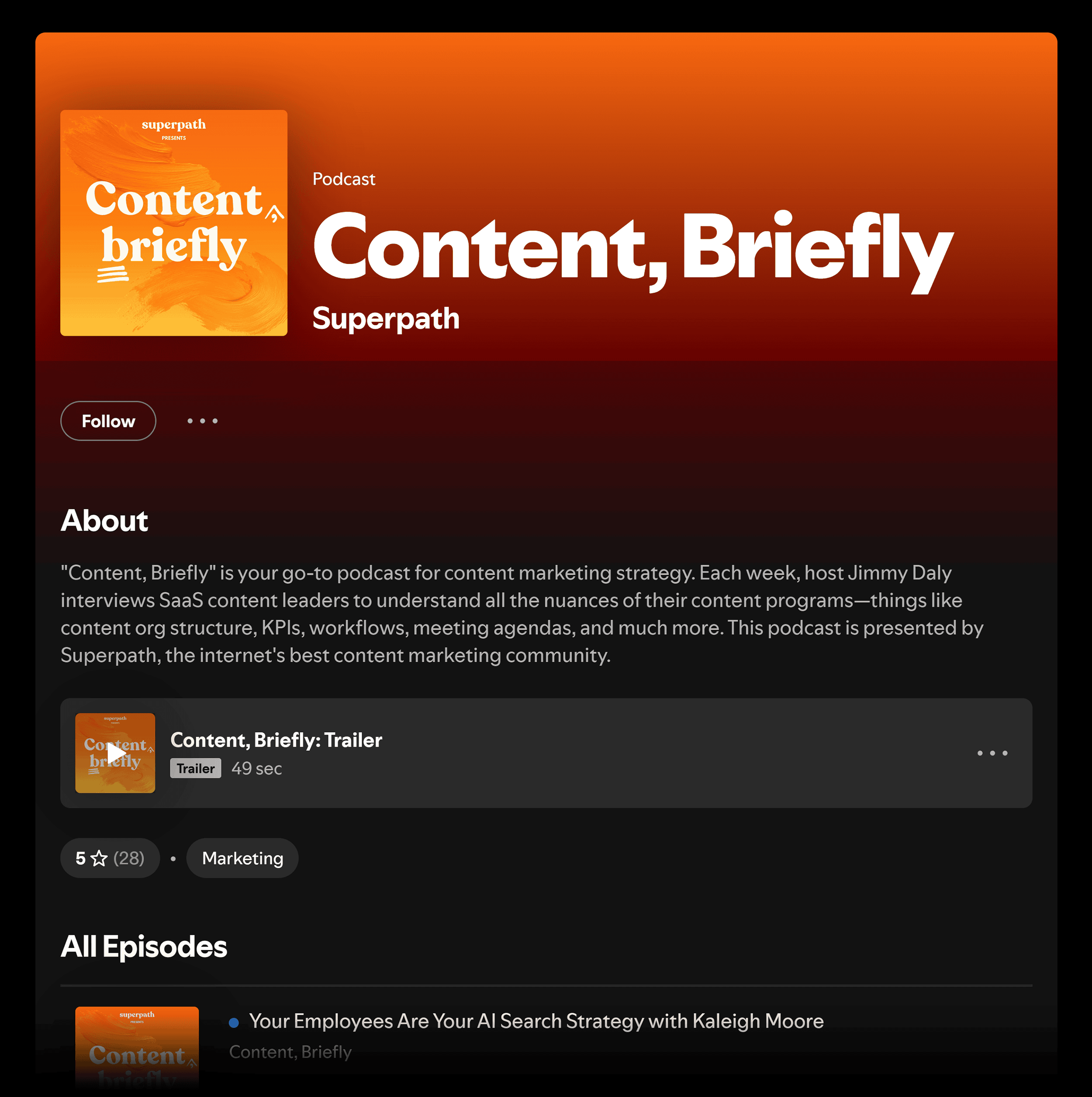 Spotify &ndash; Content, Briefly