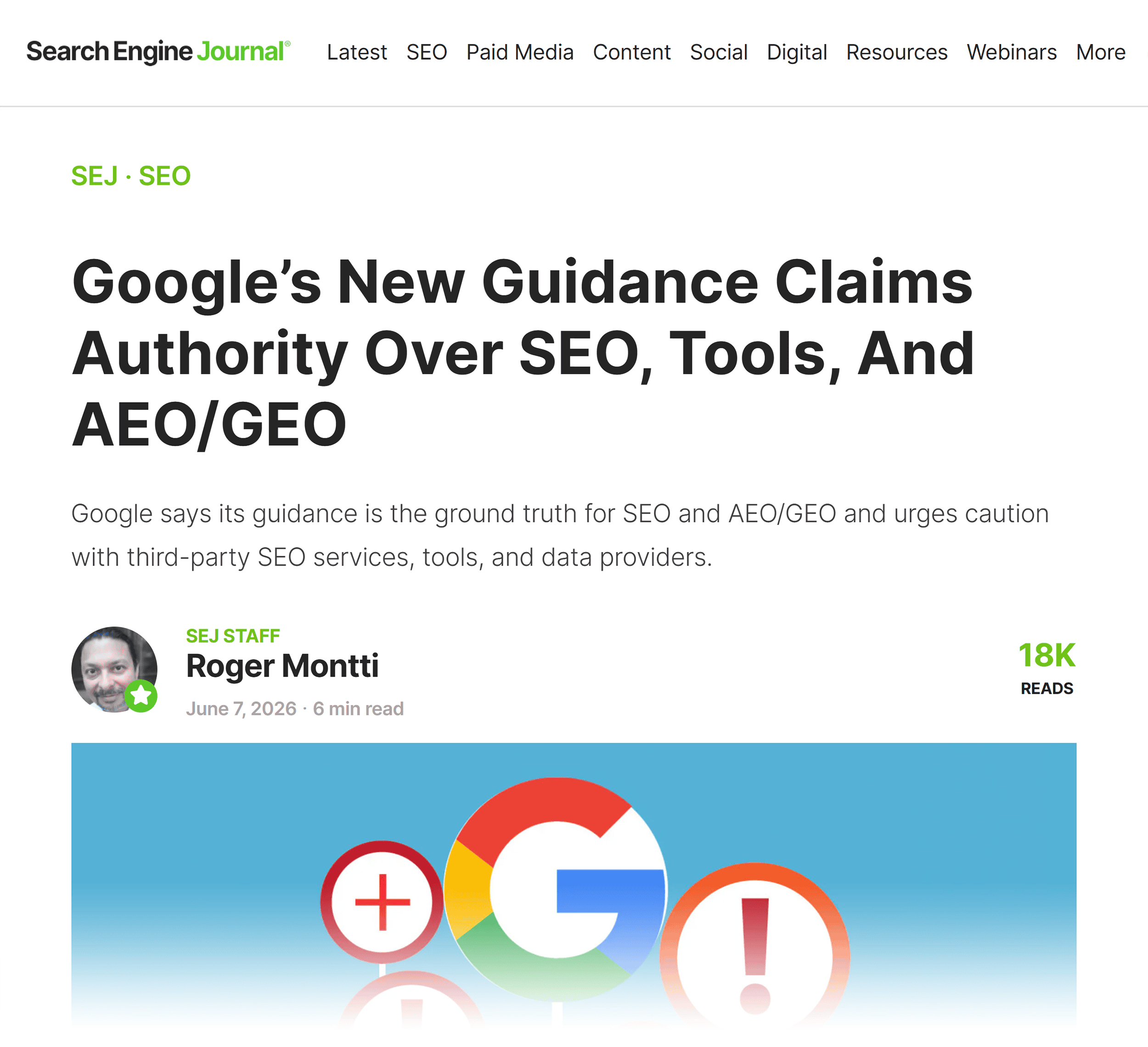 Search Engine Journal &ndash; Google's new guidance