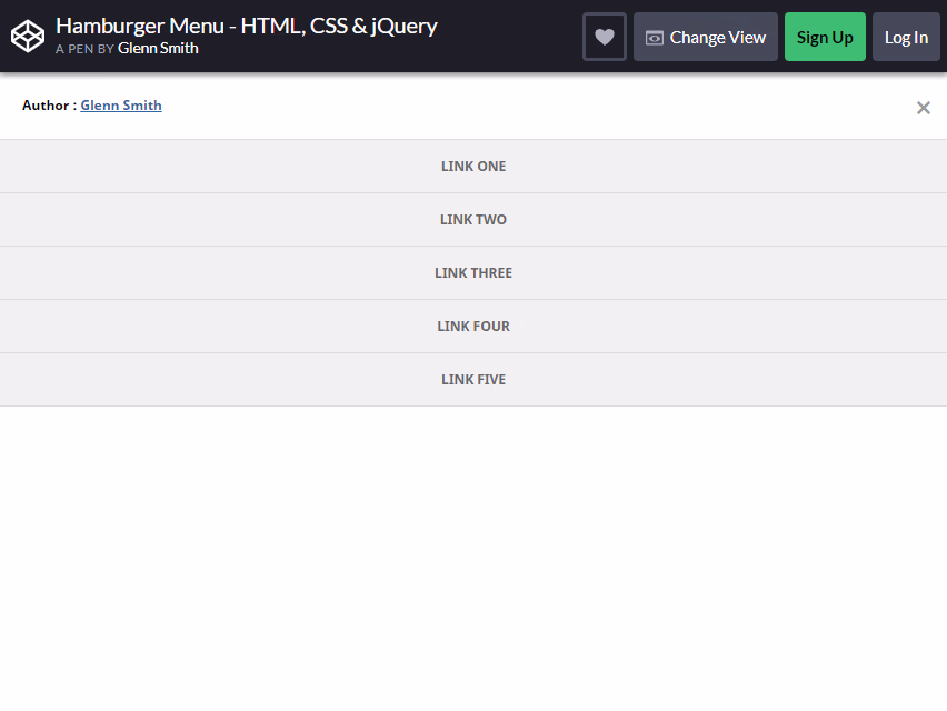 bootstrap hamburger menu