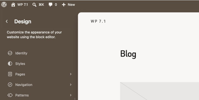 Site color matches admin color scheme