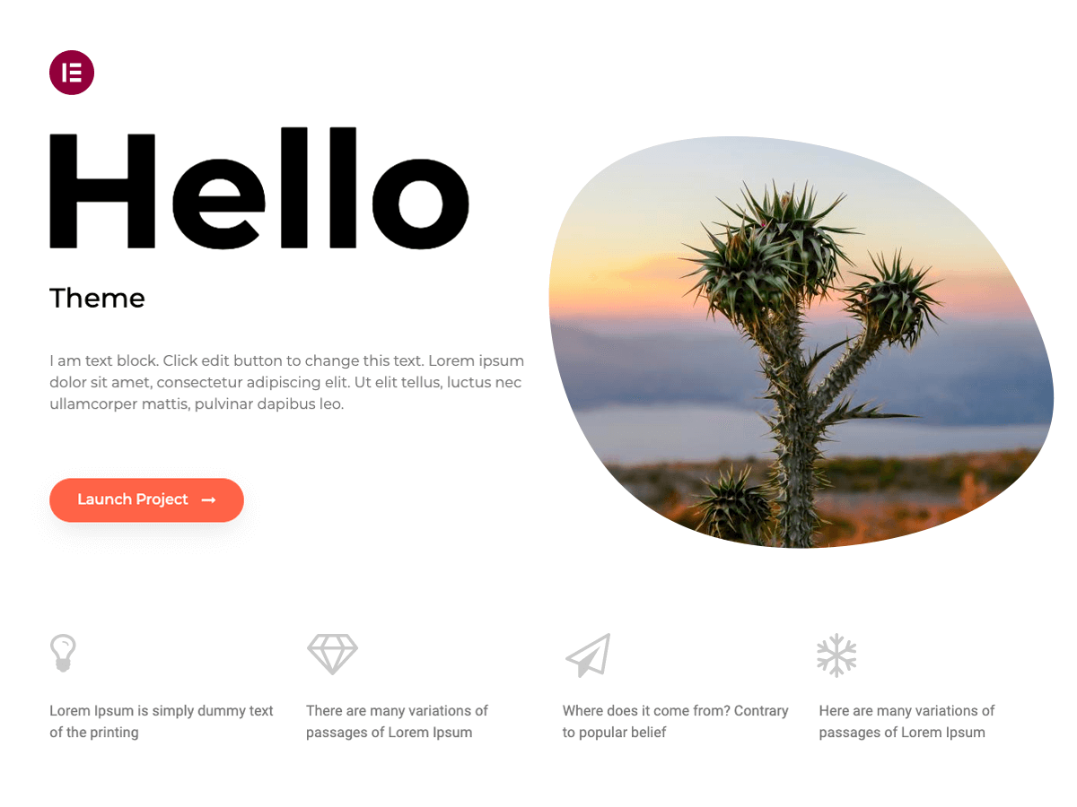 Hello Elementor WordPress theme screenshot