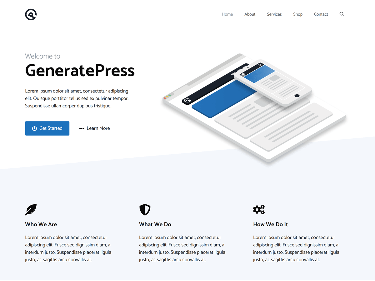 GeneratePress WordPress theme screenshot