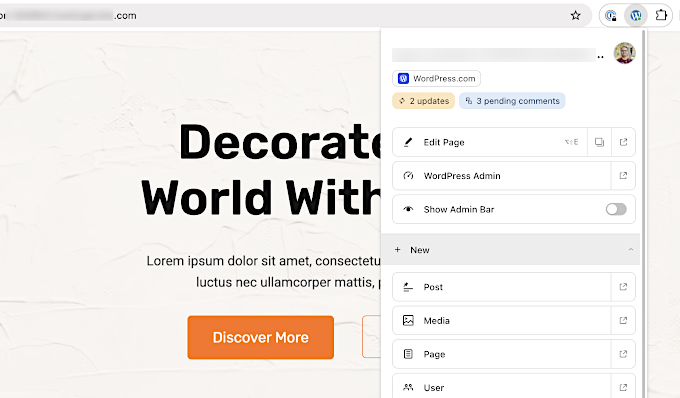 WordPress browser extension