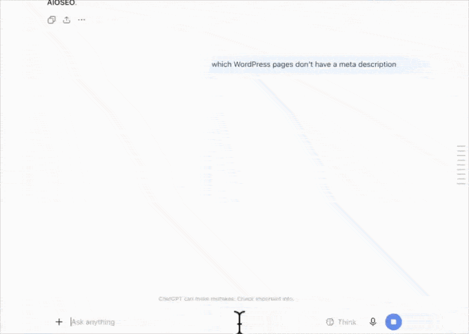 WPVibe using ChatGPT to add SEO meta descriptions to pages that don't have one.